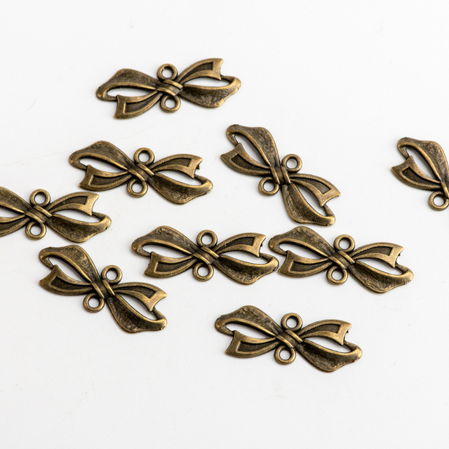 Metalowe złącze muszka do wyrobu biżuterii - komponenty jubilerskie DIY - Wianko - 4