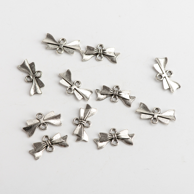 Metalowe złącze muszka do wyrobu biżuterii - komponenty jubilerskie DIY - Wianko - 5