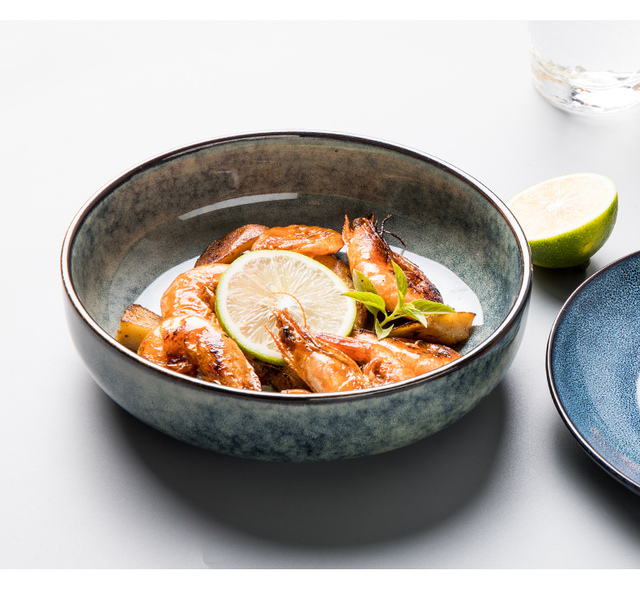 Miska ceramiczna nordycki styl salaterka do zupy makaron domowe danie głęboki talerz - Wianko - 16