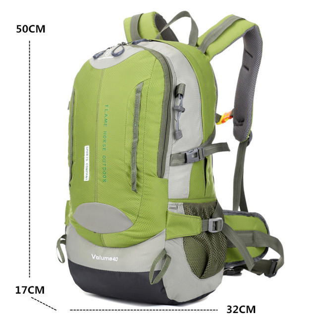 Wodoodporny górski plecak trekkingowy na wspinaczkę, o pojemności 40L, z nylonowym materiałem, przewiewny, idealny na podróże, wycieczki rowerowe i camping - Wianko - 5