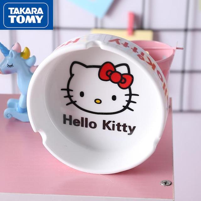 Kreskówkowa popielniczka Hello Kitty z tworzywa ceramicznego - prosta i kreatywna ozdoba wnętrza domowego - Wianko - 2