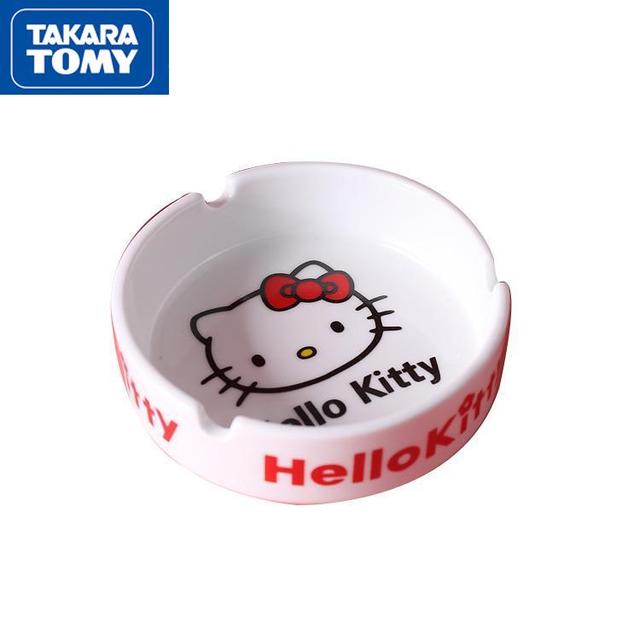 Kreskówkowa popielniczka Hello Kitty z tworzywa ceramicznego - prosta i kreatywna ozdoba wnętrza domowego - Wianko - 5