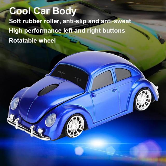 Bezprzewodowa mysz optyczna z chłodnym sportowym wzorem samochodu dla chłopca, z zestawem nakładek - Wianko - 9