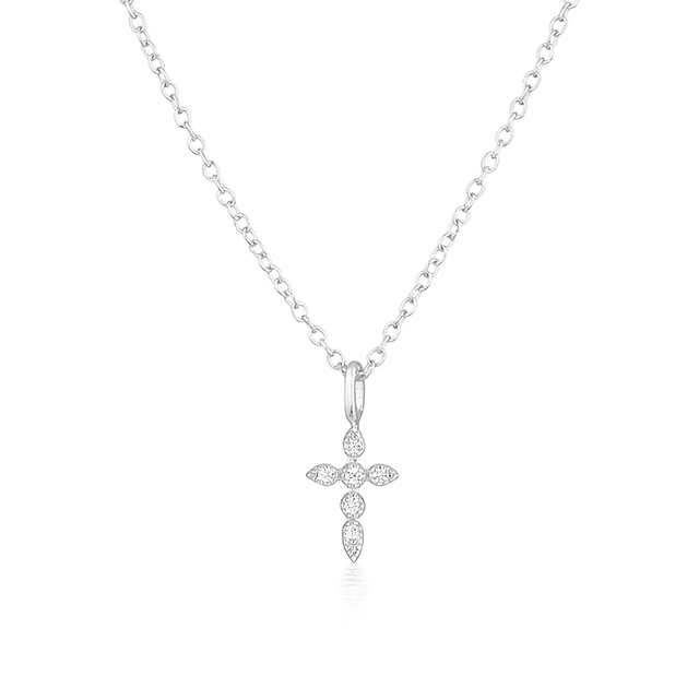 Naszyjnik łańcuszkowy CANNER Ins - stylowe, modny krzyż, 925 Sterling Silver - doskonałe biżuteria dla kobiet Choker naszyjniki Chain Collares - Wianko - 3