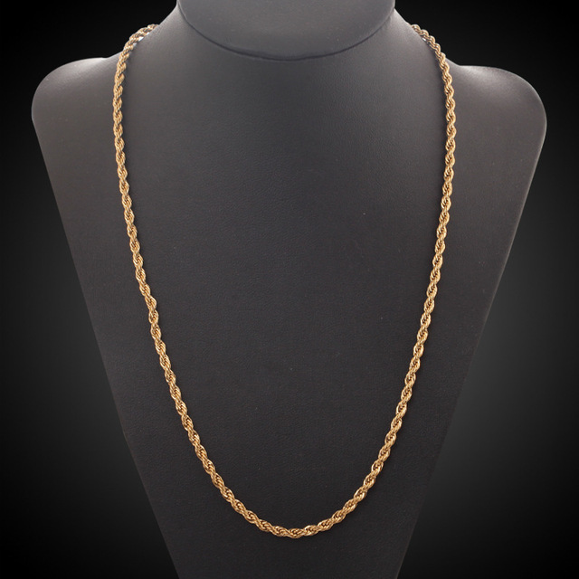 SOMMAR Fashion - złoty męski naszyjnik łańcuszkowy Twist o długości 50cm, 3mm, w minimalistycznym geometrycznym stylu - Wianko - 3