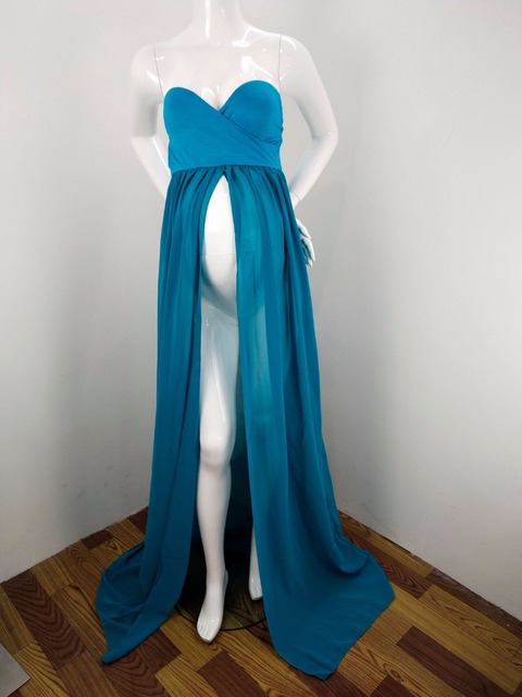Sukienka ciążowa Maxi bawełna + szyfonowa, idealna na sesję zdjęciową - Wianko - 13