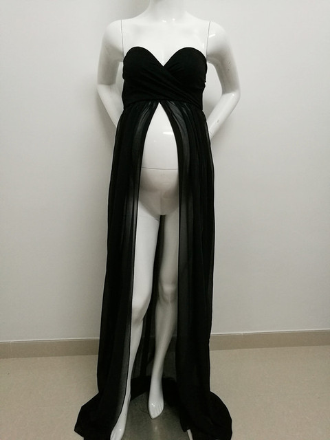 Sukienka ciążowa Maxi bawełna + szyfonowa, idealna na sesję zdjęciową - Wianko - 19