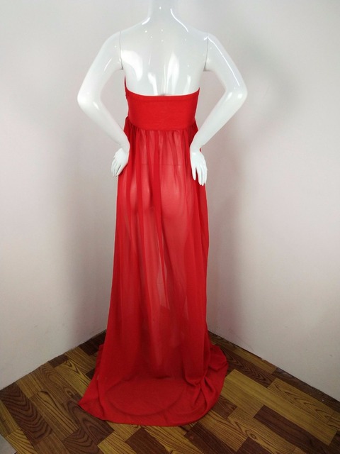 Sukienka ciążowa Maxi bawełna + szyfonowa, idealna na sesję zdjęciową - Wianko - 8