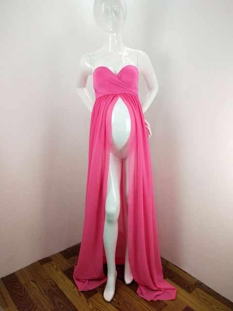 Sukienka ciążowa Maxi bawełna + szyfonowa, idealna na sesję zdjęciową - Wianko - 10