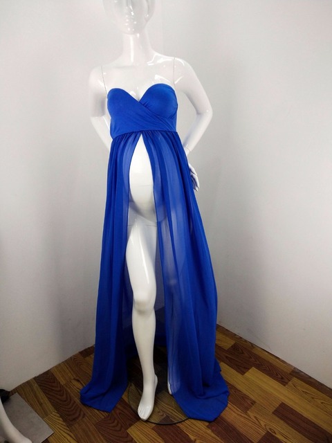 Sukienka ciążowa Maxi bawełna + szyfonowa, idealna na sesję zdjęciową - Wianko - 16
