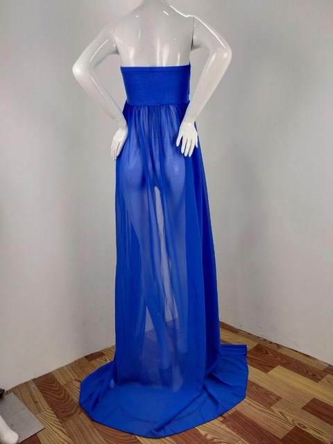 Sukienka ciążowa Maxi bawełna + szyfonowa, idealna na sesję zdjęciową - Wianko - 18