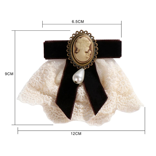 Elegancka broszka z koronką i wstążką dla kobiet - styl vintage - Wianko - 8