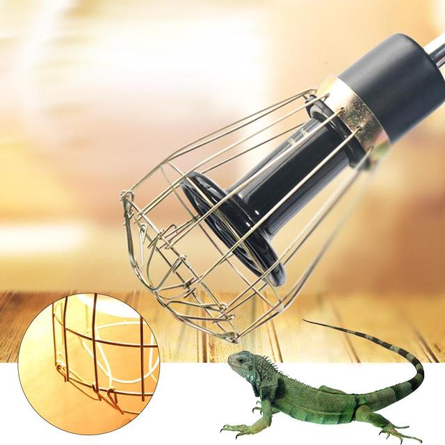Lampa grzewcza ceramiczna z żarówką i kloszem ochronnym dla żółwia - żelazna siatka asekuracyjna - Wianko - 6