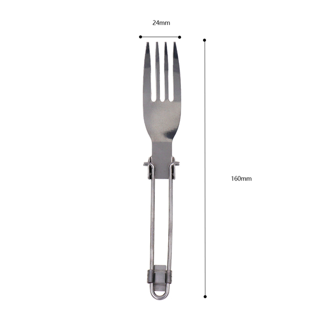Zestaw sztućców piknikowych: składany widelec, łyżka i nóż zewnętrzne zastawy stołowe ze stali nierdzewnej - Wianko - 5
