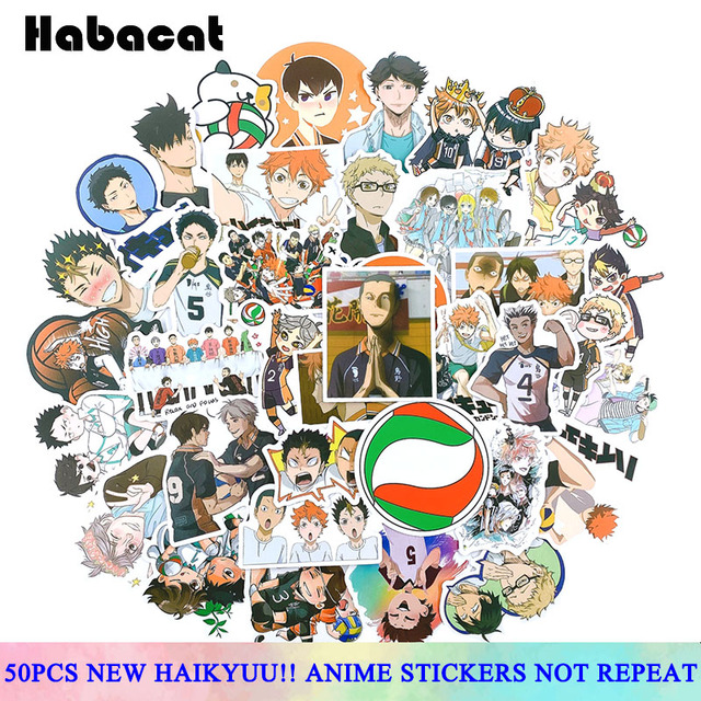 Nowy zestaw 50 sztuk naklejek Haikyuu!! z japońskim Anime - na laptopa, skateboard, lodówkę, notebooka i telefon - Wianko - 2