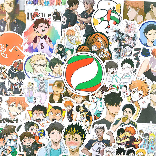 Nowy zestaw 50 sztuk naklejek Haikyuu!! z japońskim Anime - na laptopa, skateboard, lodówkę, notebooka i telefon - Wianko - 4