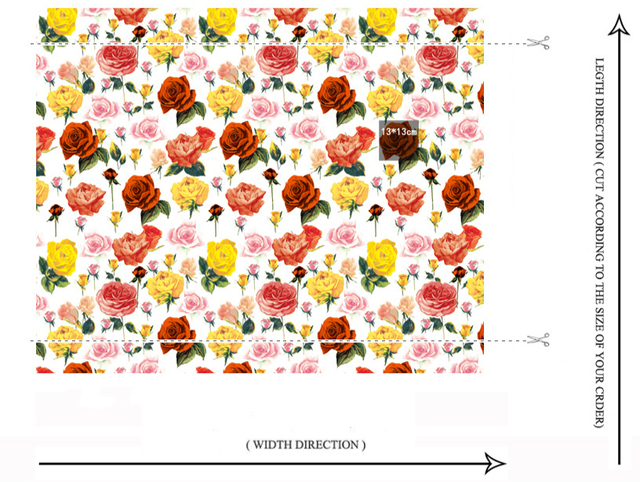 Poliestrowa tkanina z nadrukiem róż w kwiaty, szerokość 147 cm, do sukienek dla rodziców i dzieci, do ręcznego szycia - Wianko - 6