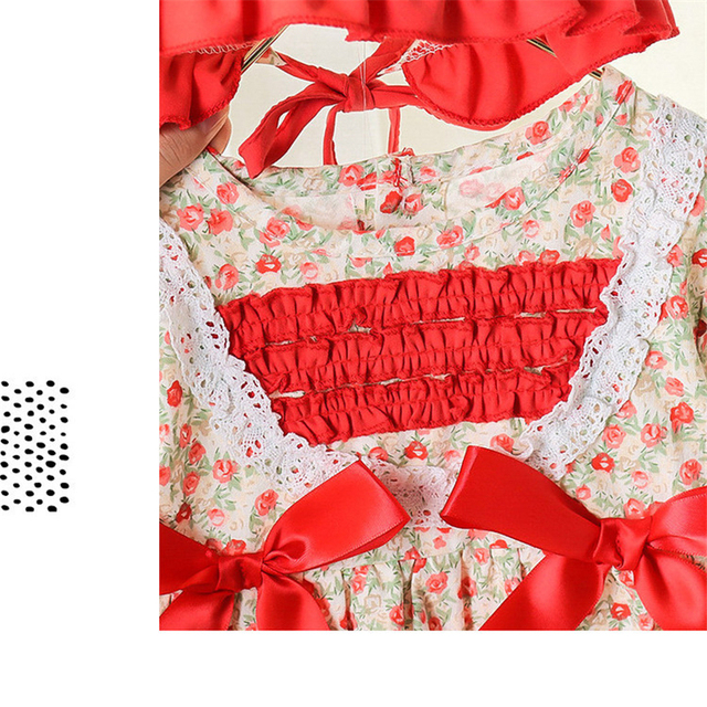 Sukienka z kapturem Lolita na przyjęcie dla dziewczynek, w nadruku kwiatowym - Wianko - 15