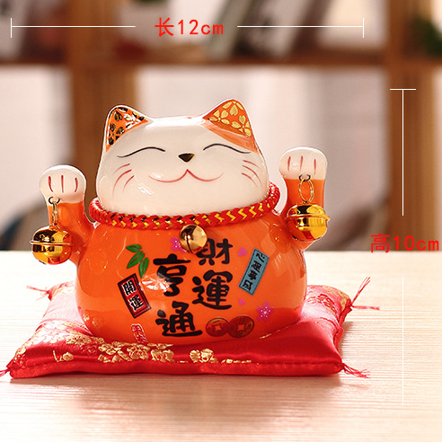 Figurka Cartoon Cute kot na szczęście 4.5 cala - ozdoba do dekoracji domu, skarbonka Feng Shui, prezent biznesowy - Wianko - 1