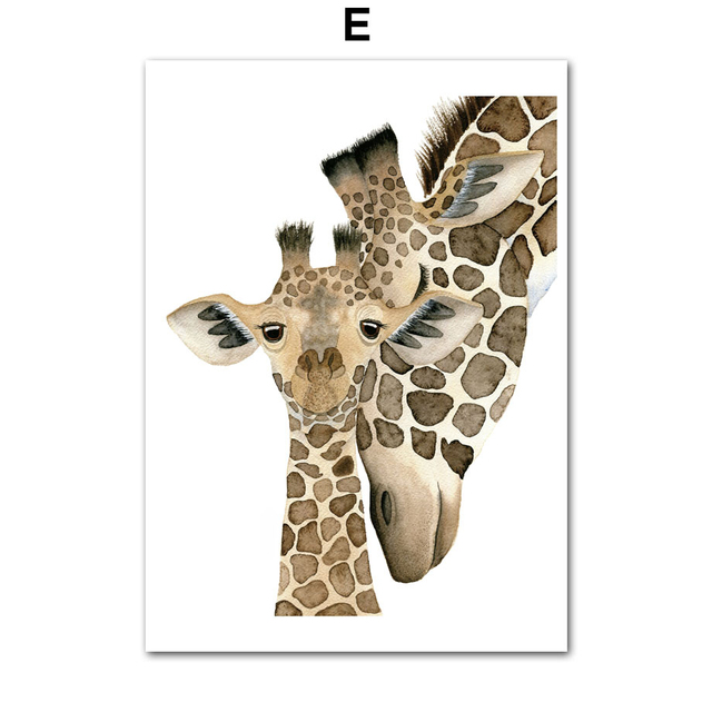 Obraz na płótnie zwierzęta przedszkolne (lew, koala, pingwin, słoń, żyrafa, tygrys) - plakaty i wydruki artystyczne na pokój dziecięcy - Wianko - 6