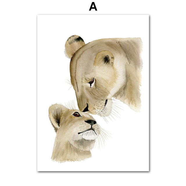 Obraz na płótnie zwierzęta przedszkolne (lew, koala, pingwin, słoń, żyrafa, tygrys) - plakaty i wydruki artystyczne na pokój dziecięcy - Wianko - 11