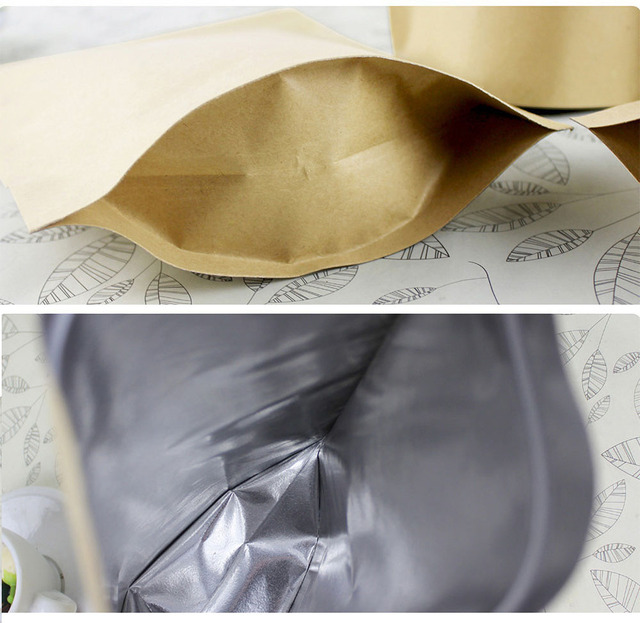 Torba papierowa z zamkiem strunowym 50 sztuk - Gruba, Mylarowa torba na prezent, żywność w proszku i tworzywa sztuczne, Stand up - Wianko - 9