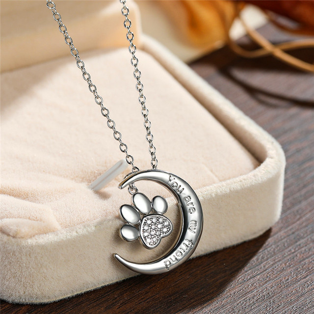 Naszyjnik z białym kryształem i srebrnym amuletem w kształcie pazura, kobiecy i modny - Paw Chain - Wianko - 2