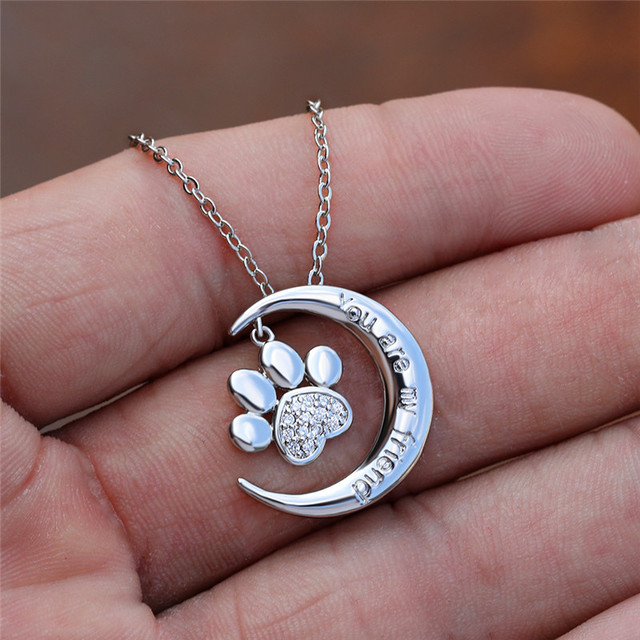 Naszyjnik z białym kryształem i srebrnym amuletem w kształcie pazura, kobiecy i modny - Paw Chain - Wianko - 4