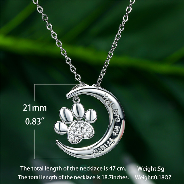 Naszyjnik z białym kryształem i srebrnym amuletem w kształcie pazura, kobiecy i modny - Paw Chain - Wianko - 6