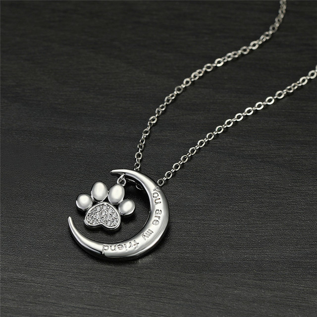 Naszyjnik z białym kryształem i srebrnym amuletem w kształcie pazura, kobiecy i modny - Paw Chain - Wianko - 3