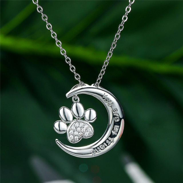 Naszyjnik z białym kryształem i srebrnym amuletem w kształcie pazura, kobiecy i modny - Paw Chain - Wianko - 5