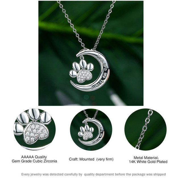 Naszyjnik z białym kryształem i srebrnym amuletem w kształcie pazura, kobiecy i modny - Paw Chain - Wianko - 7