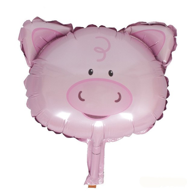 2022 Duży balon foliowy w kształcie głowy świni - dekoracja na przyjęcie urodzinowe dla chłopca i dziewczynki - zwierzęcy balon z helem - Wianko - 3
