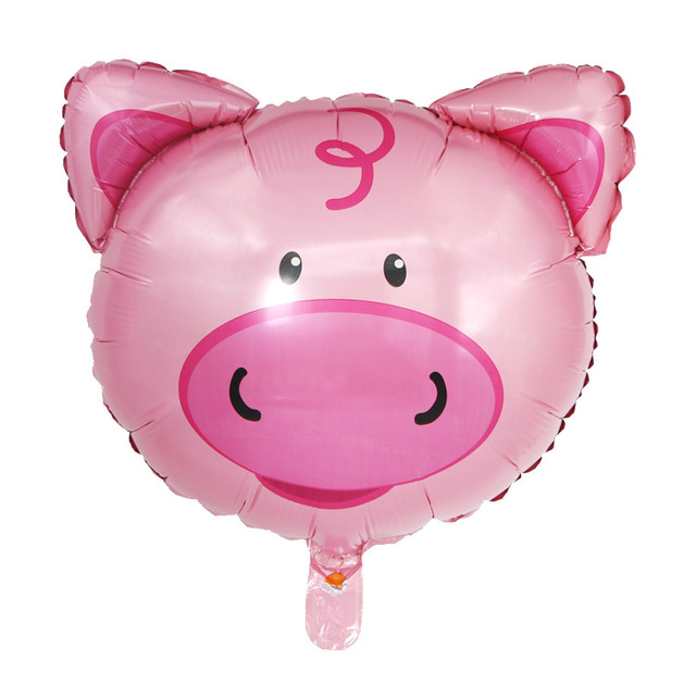 2022 Duży balon foliowy w kształcie głowy świni - dekoracja na przyjęcie urodzinowe dla chłopca i dziewczynki - zwierzęcy balon z helem - Wianko - 13