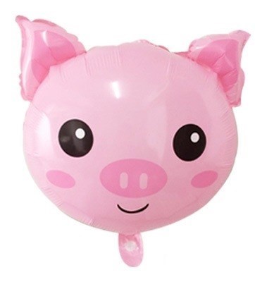 2022 Duży balon foliowy w kształcie głowy świni - dekoracja na przyjęcie urodzinowe dla chłopca i dziewczynki - zwierzęcy balon z helem - Wianko - 2