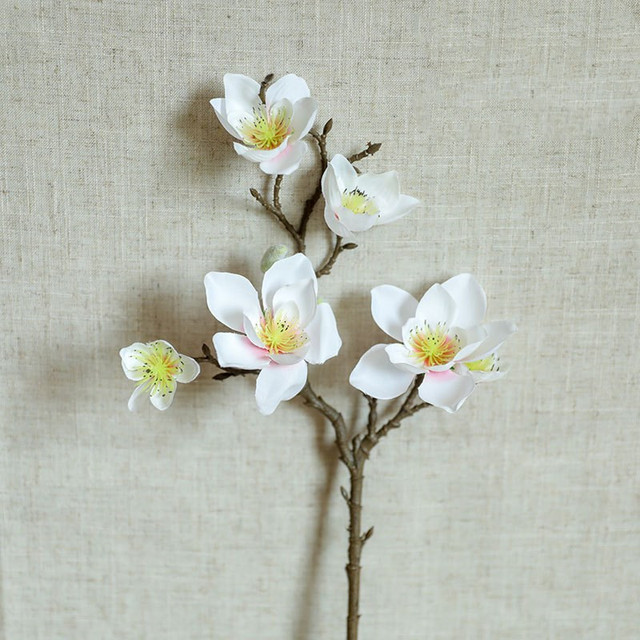 Sztuczny kwiat Magnolia - bukiet na ślub i dekorację domu - 50Cm - Wianko - 2