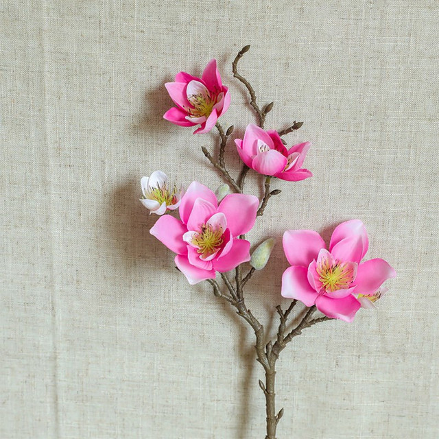 Sztuczny kwiat Magnolia - bukiet na ślub i dekorację domu - 50Cm - Wianko - 5