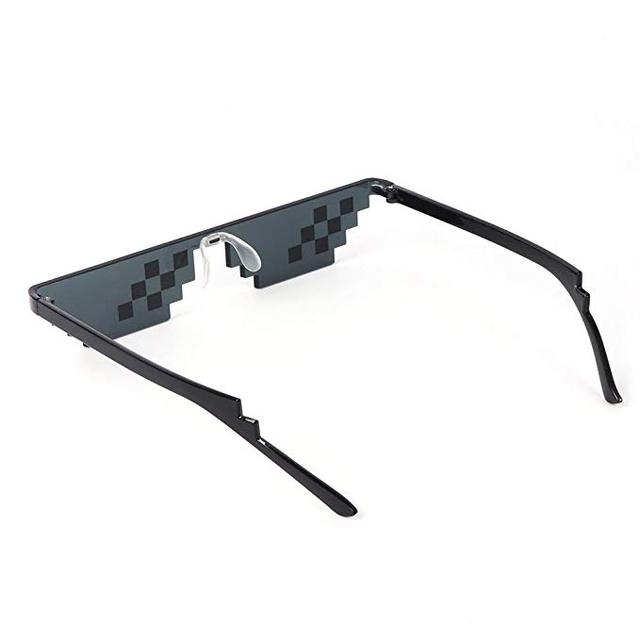 Okulary przeciwsłoneczne mozaikowe Thug Life z efektem pikseli dla kobiet i mężczyzn - Wianko - 3
