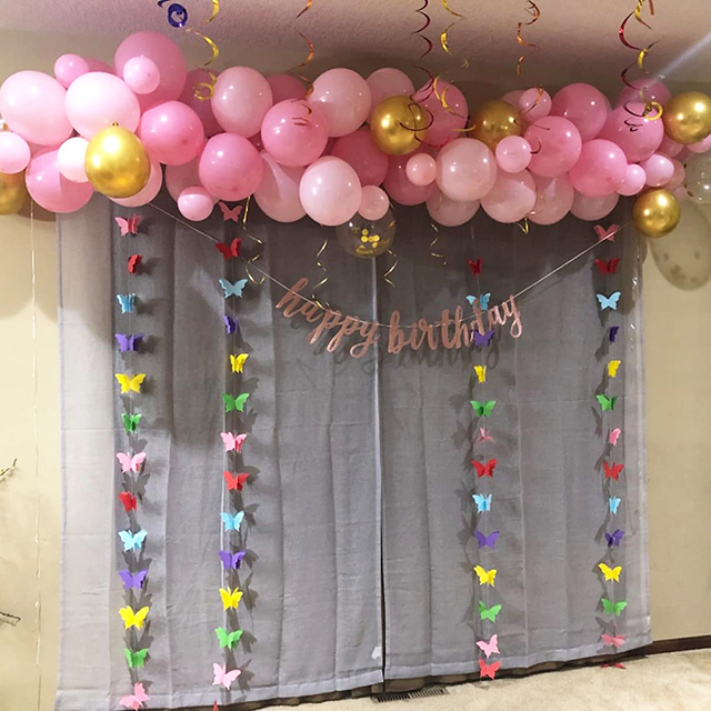 Zestaw dekoracji balonowych na urodziny i rocznicę - różowo złote balony, konfetti, 134 sztuki - Wianko - 15