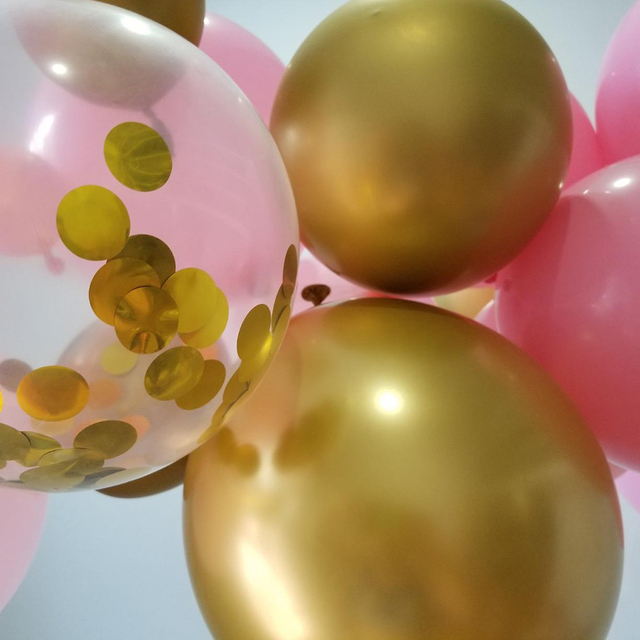 Zestaw dekoracji balonowych na urodziny i rocznicę - różowo złote balony, konfetti, 134 sztuki - Wianko - 3