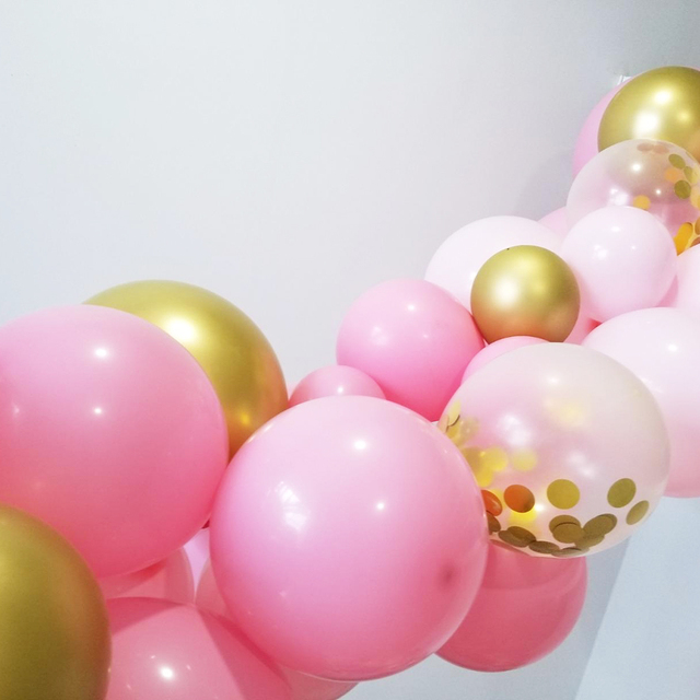 Zestaw dekoracji balonowych na urodziny i rocznicę - różowo złote balony, konfetti, 134 sztuki - Wianko - 5