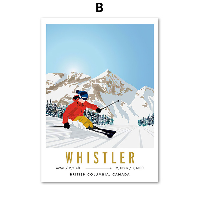 Płótno artystyczne obraz - Tignes Aspen Snowboard Ski Travel Kanada Nordic - plakaty i druki zdjęć na ścianę do dekoracji domowej - Wianko - 7