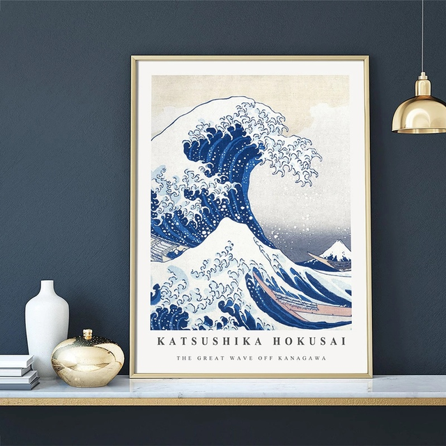 Obraz Hokusai Wielka fala - plakat w stylu Vintage i druk na płótnie malarstwo do dekoracji domu - Wianko - 1