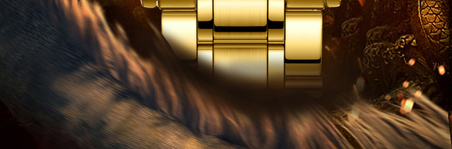 Zegarek kwarcowy męski FNGEEN Non Automatic stalowy złoty smok z datownikiem - Wianko - 2