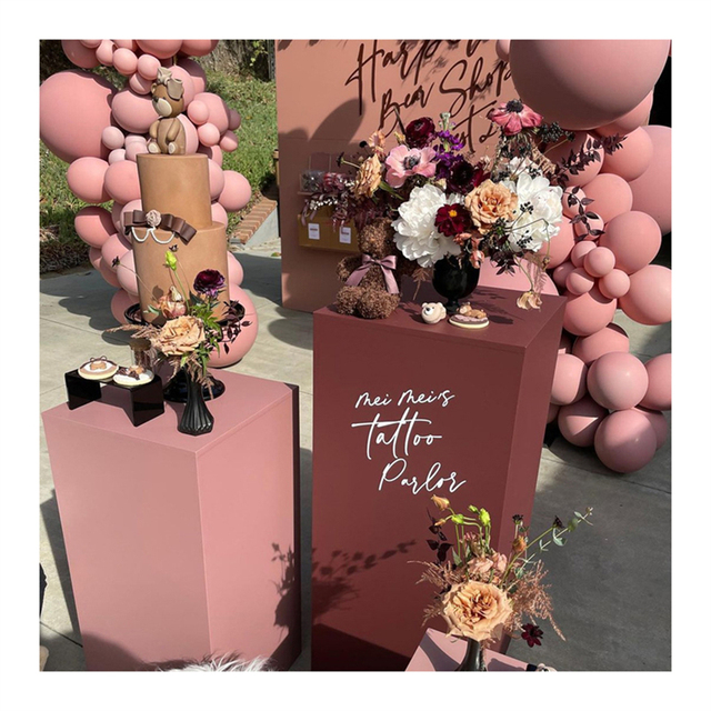 150 sztuk różowych podwójnych balonów retro z łańcuchem - zestaw dekoracyjny na ślub, Tanabata i walentynki - Wianko - 9