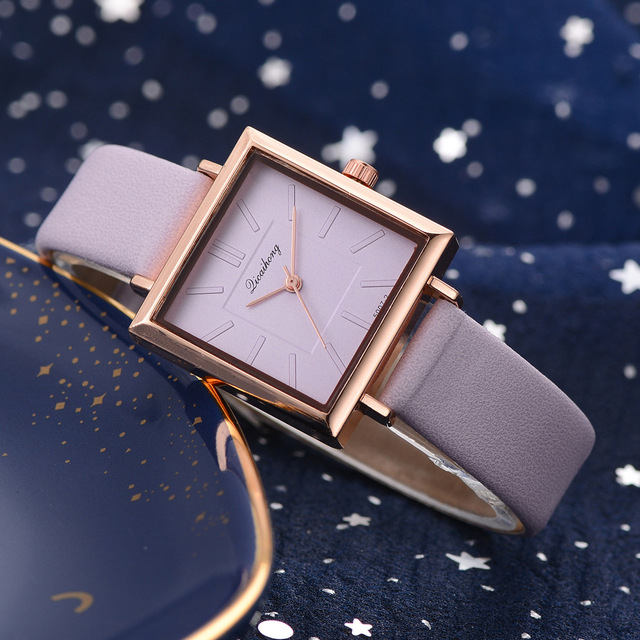 Zegarek damski skórzany kwadratowy Top Marka Relojes Mujer 2021 - Wianko - 21