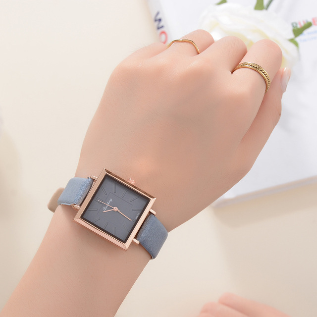 Zegarek damski skórzany kwadratowy Top Marka Relojes Mujer 2021 - Wianko - 31