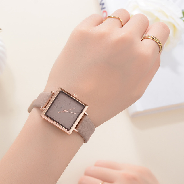 Zegarek damski skórzany kwadratowy Top Marka Relojes Mujer 2021 - Wianko - 33