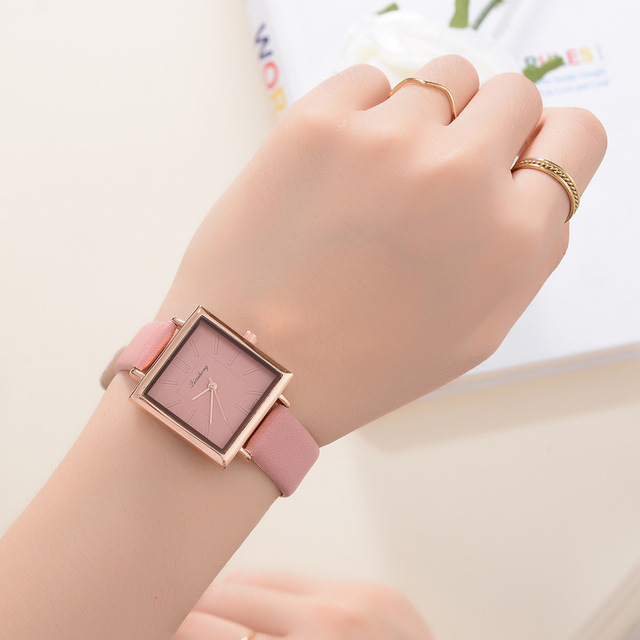 Zegarek damski skórzany kwadratowy Top Marka Relojes Mujer 2021 - Wianko - 35