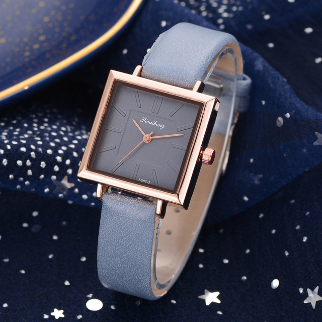 Zegarek damski skórzany kwadratowy Top Marka Relojes Mujer 2021 - Wianko - 23